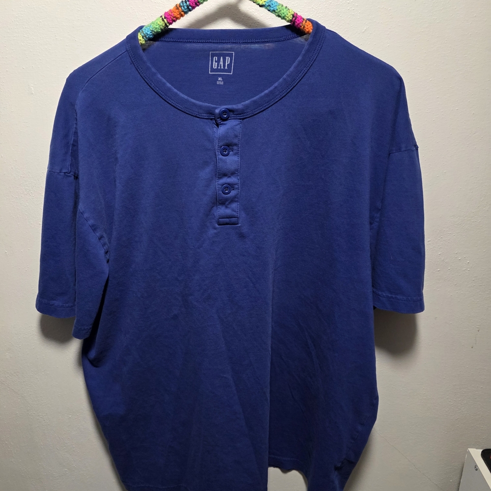 GAP Indigo Buttoned Tee